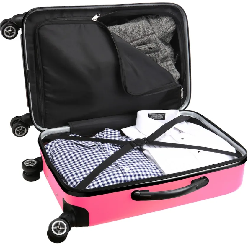 Travel|School Supplies^New York Jets Pink 20" 8-Wheel Hardcase Spinner Carry-On