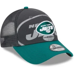 Hats|Kids^New York Jets Preschool New Era Graphite/Green Reflect 9FORTY Adjustable Hat