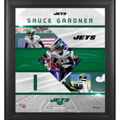 Photos|Prints & Artwork^New York Jets Sauce Gardner Framed 15" X 17" Stitched Stars Collage