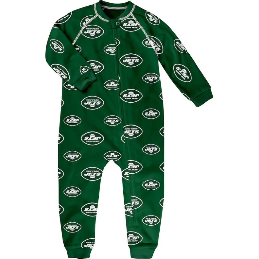 Underwear & Sleepwear^New York Jets Toddler Green Allover Print Raglan Full-Zip Jumper