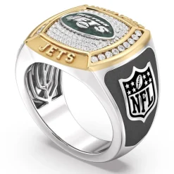 Accessories|Jewelry^New York Jets True Fan 1/2 CTTW Diamond Two-Tone Yellow Gold And Sterling Silver Ring