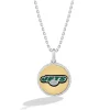 Accessories|Jewelry^New York Jets True Fan 1/10 CT. T.W. Diamond Enamel Disc Necklace