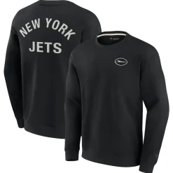 Sweatshirts & Fleece|Men^New York Jets Unisex Fanatics Black Super Soft Pullover Crew Sweatshirt
