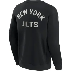 Sweatshirts & Fleece|Men^New York Jets Unisex Fanatics Black Super Soft Pullover Crew Sweatshirt
