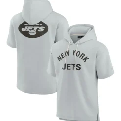 Sweatshirts & Fleece|Men^New York Jets Unisex Fanatics Gray Elements Super Soft Fleece Short Sleeve Pullover Hoodie