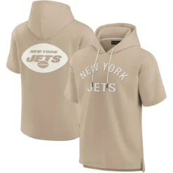 Sweatshirts & Fleece|Men^New York Jets Unisex Fanatics Khaki Elements Super Soft Fleece Short Sleeve Pullover Hoodie