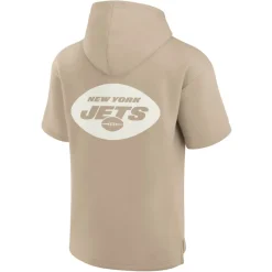 Sweatshirts & Fleece|Men^New York Jets Unisex Fanatics Khaki Elements Super Soft Fleece Short Sleeve Pullover Hoodie