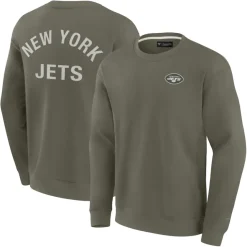 Sweatshirts & Fleece|Men^New York Jets Unisex Fanatics Olive Super Soft Pullover Crew Sweatshirt