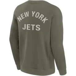 Sweatshirts & Fleece|Men^New York Jets Unisex Fanatics Olive Super Soft Pullover Crew Sweatshirt