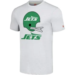 T-Shirts|Women^New York Jets Unisex Homage White Big Helmet Tri-Blend T-Shirt
