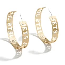Accessories|Jewelry^New York Jets WEAR By Erin Andrews X Baublebar Gold Large Cutout Hoop Earrings