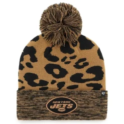 Hats|Women^New York Jets Women's '47 Brown Rosette Cuffed Knit Hat With Pom