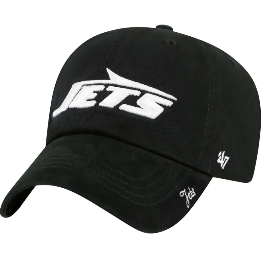 Hats|Women^New York Jets Women's '47 Black Miata Clean Up Adjustable Hat