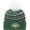 Hats|Women^New York Jets Women's '47 Green Elsa Cuffed Knit Hat With Pom