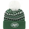 Hats|Women^New York Jets Women's '47 Green Elsa Cuffed Pom Knit With Hat