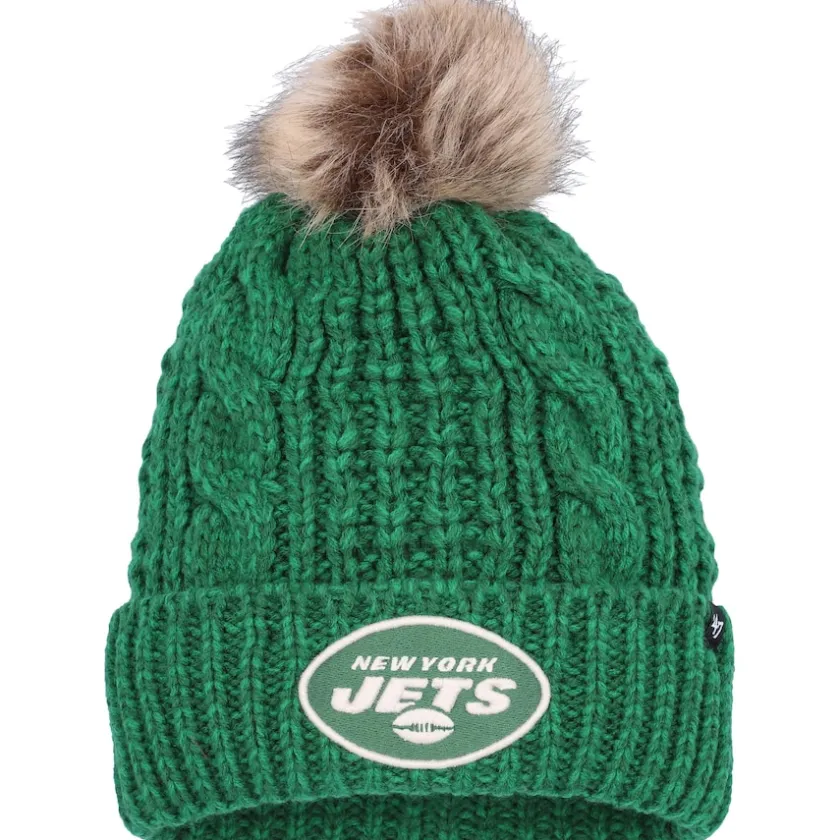 Hats|Women^New York Jets Women's '47 Green Meeko Cuffed Knit Hat With Pom