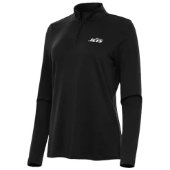 Jackets|Sweatshirts & Fleece^New York Jets Women's Antigua Black Reprocess Quarter-Zip Top