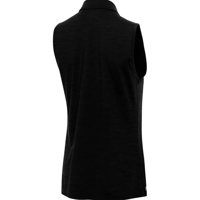 Polos^New York Jets Women's Antigua Heather Black Layout Sleeveless V-Neck Polo