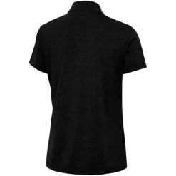 Polos^New York Jets Women's Antigua Heather Black Layout V-Neck Polo