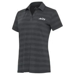 Polos^New York Jets Women's Antigua Pewter Tunnel Polo