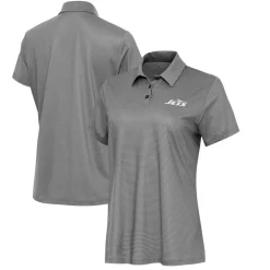 Polos^New York Jets Women's Antigua White/Black Rings Polo