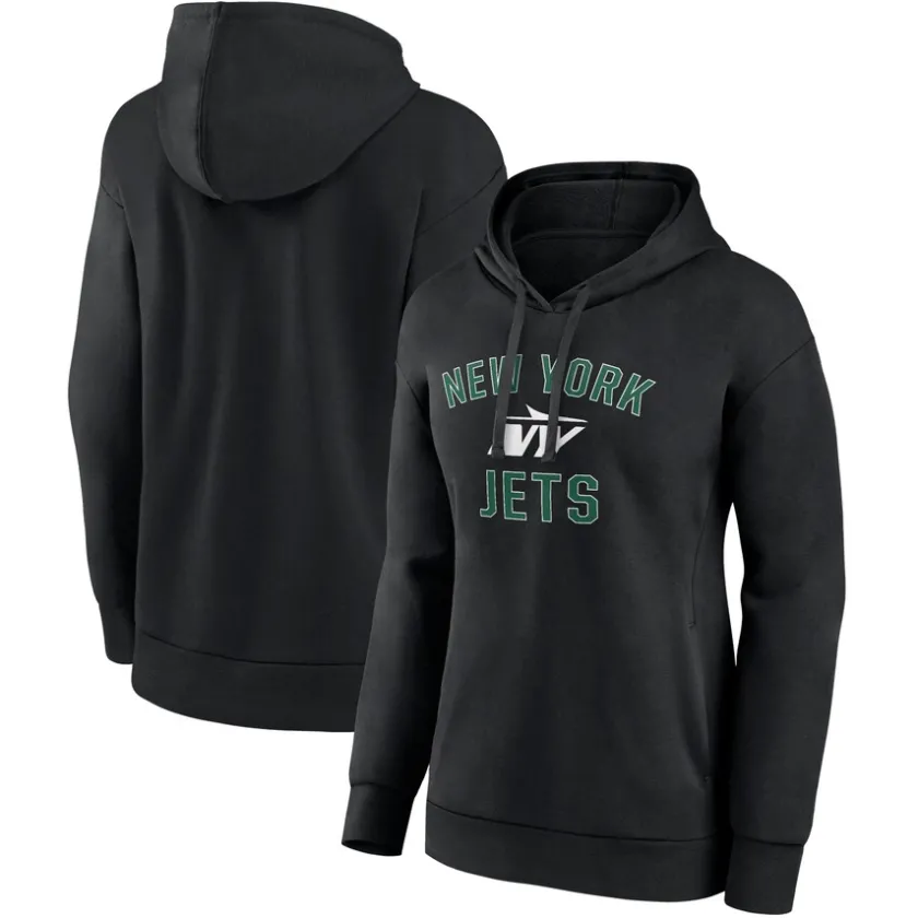 Sweatshirts & Fleece|Women^New York Jets Women's Black Victory Arch Pullover Hoodie