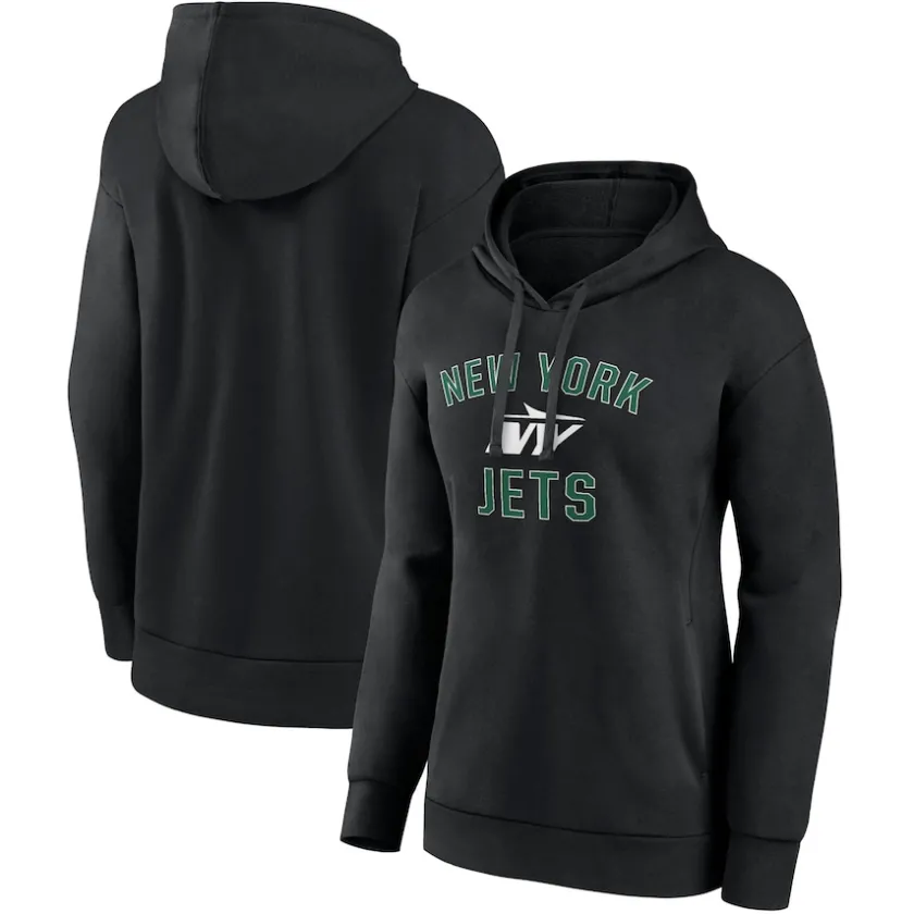 Sweatshirts & Fleece|Women^New York Jets Women's Black Victory Arch Pullover Hoodie