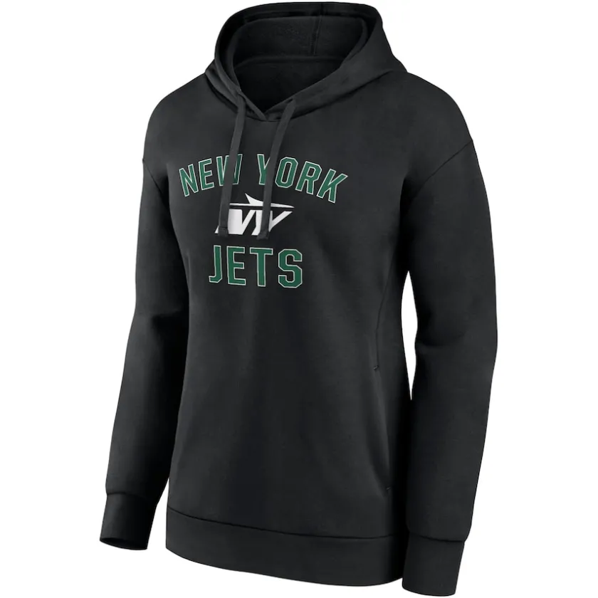 Sweatshirts & Fleece|Women^New York Jets Women's Black Victory Arch Pullover Hoodie