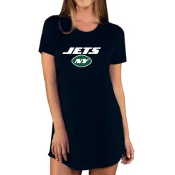 Underwear & Sleepwear^New York Jets Women's Concepts Sport Black Marathon Knit Nightshirt