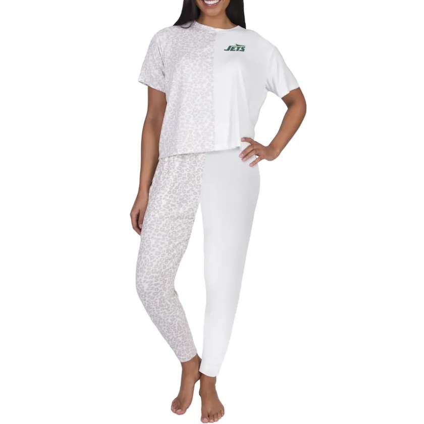 Underwear & Sleepwear^New York Jets Women's Concepts Sport Cream Brightside Top & Pants Set