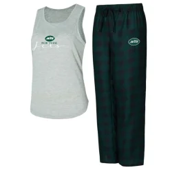 Underwear & Sleepwear^New York Jets Women's Concepts Sport Gray/Green Petition Tank Top And Pants Sleep Set