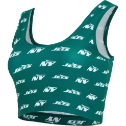 Underwear & Sleepwear^New York Jets Women's Concepts Sport Green Record Allover Print Bralette