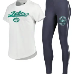 Underwear & Sleepwear^New York Jets Women's Concepts Sport White/Charcoal Sonata T-Shirt & Leggings Sleep Set