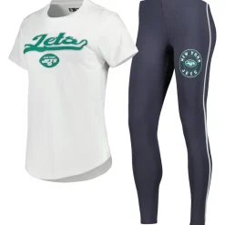 Underwear & Sleepwear^New York Jets Women's Concepts Sport White/Charcoal Sonata T-Shirt & Leggings Sleep Set