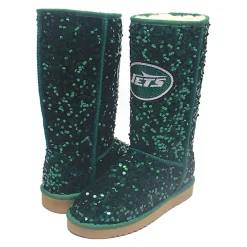 Shoes & Socks^New York Jets Women's Cuce Green Tall Sequin Boots