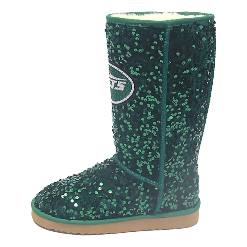 Shoes & Socks^New York Jets Women's Cuce Green Tall Sequin Boots