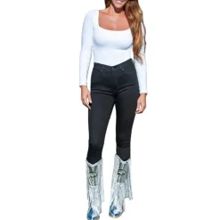 Shoes & Socks^New York Jets Women's Cuce Fringe Boot With Sequin Detail