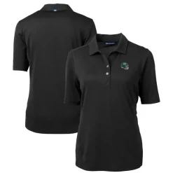 Polos^New York Jets Women's Cutter & Buck Black DryTec Virtue Eco Pique Recycled Polo