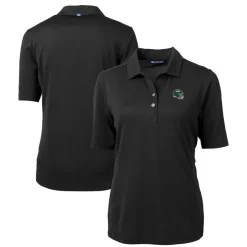 Polos^New York Jets Women's Cutter & Buck Black DryTec Virtue Eco Pique Recycled Polo