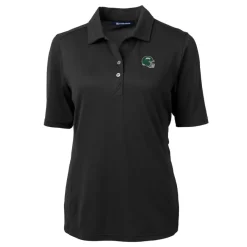 Polos^New York Jets Women's Cutter & Buck Black DryTec Virtue Eco Pique Recycled Polo