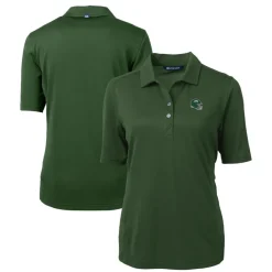 Polos^New York Jets Women's Cutter & Buck Hunter Green DryTec Virtue Eco Pique Recycled Polo