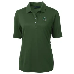 Polos^New York Jets Women's Cutter & Buck Hunter Green DryTec Virtue Eco Pique Recycled Polo