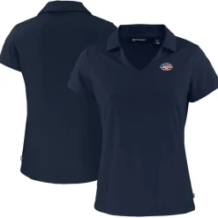Polos^New York Jets Women's Cutter & Buck Navy Daybreak Eco Recycled V-neck Polo