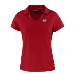 Polos^New York Jets Women's Cutter & Buck Red Daybreak Eco Recycled V-neck Polo