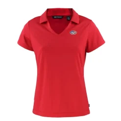 Polos^New York Jets Women's Cutter & Buck Red Daybreak Eco Recycled V-neck Polo