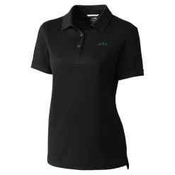 Polos^New York Jets Women's Cutter & Buck Black Primary Logo DryTec Advantage Tri-Blend Pique Polo
