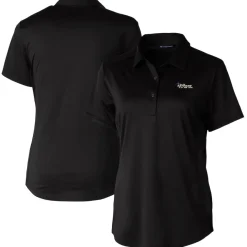 Polos^New York Jets Women's Cutter & Buck Black Throwback Logo Prospect Textured Stretch Polo