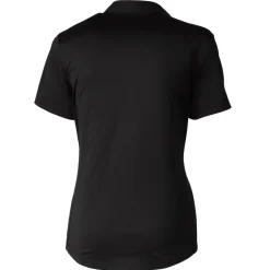 Polos^New York Jets Women's Cutter & Buck Black Throwback Logo Prospect Textured Stretch Polo