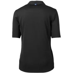 Polos^New York Jets Women's Cutter & Buck Black Throwback Logo Virtue Eco Pique Recycled Polo