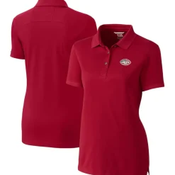 Polos^New York Jets Women's Cutter & Buck Cardinal Advantage DryTec Tri-Blend Pique Polo